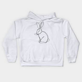 Bunny Rabbit Art | Minimalist line art illustration 1 Kids Hoodie